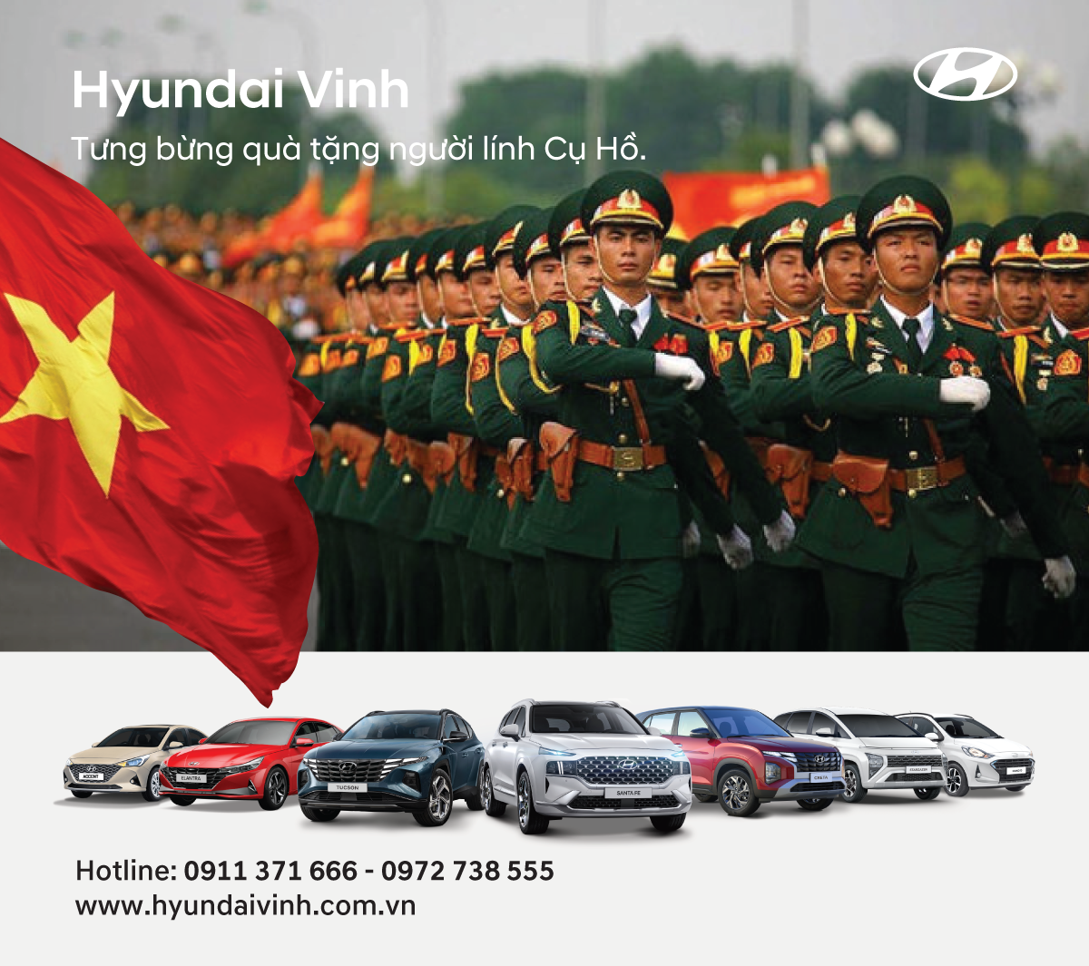 Hyundai Vinh - Tưng Bừng Quà Tặng Người Lính Cụ Hồ